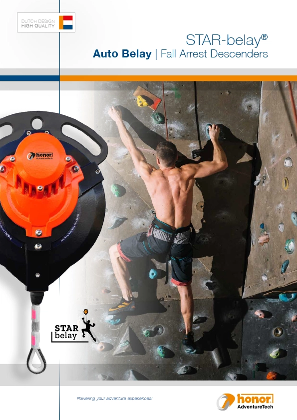 Brochure STAR-belay® Auto Belay | Fall Arrest Descenders Auto Belay English | HONOR AdventureTech 2025 cover