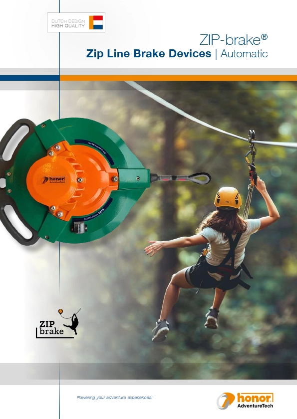 Brochure ZIP-brake® Auto Belay | Zip Line Brake Devices | Automatic English | HONOR AdventureTech 2025